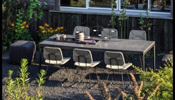 Decor eclectic de terasă în aer liber pentru mese în aer liber